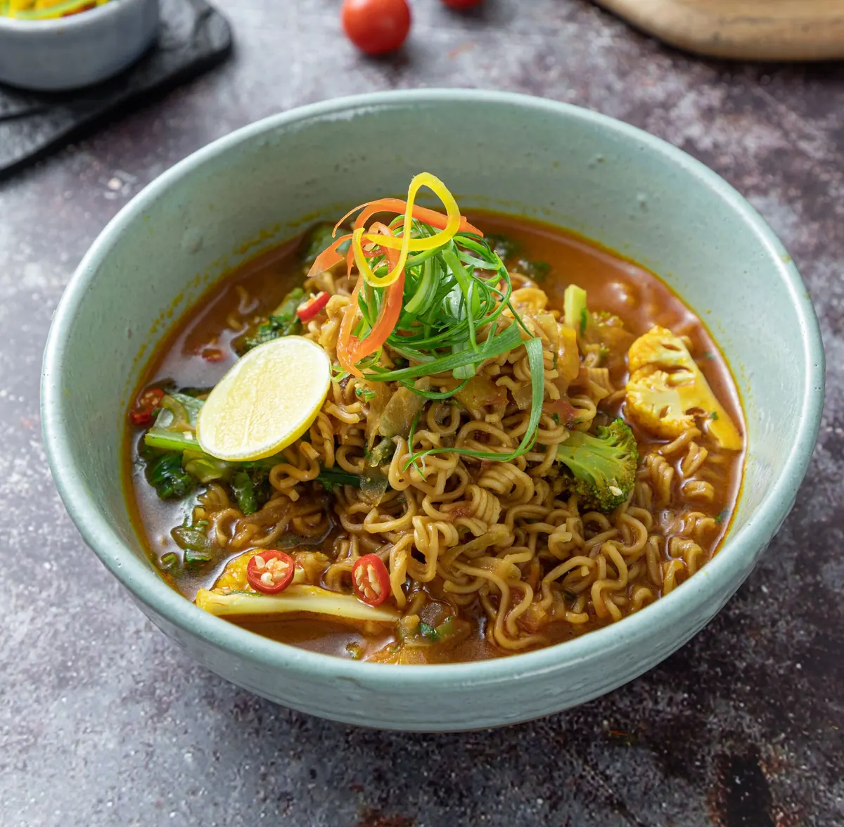 Spicy gochujang noodle soup